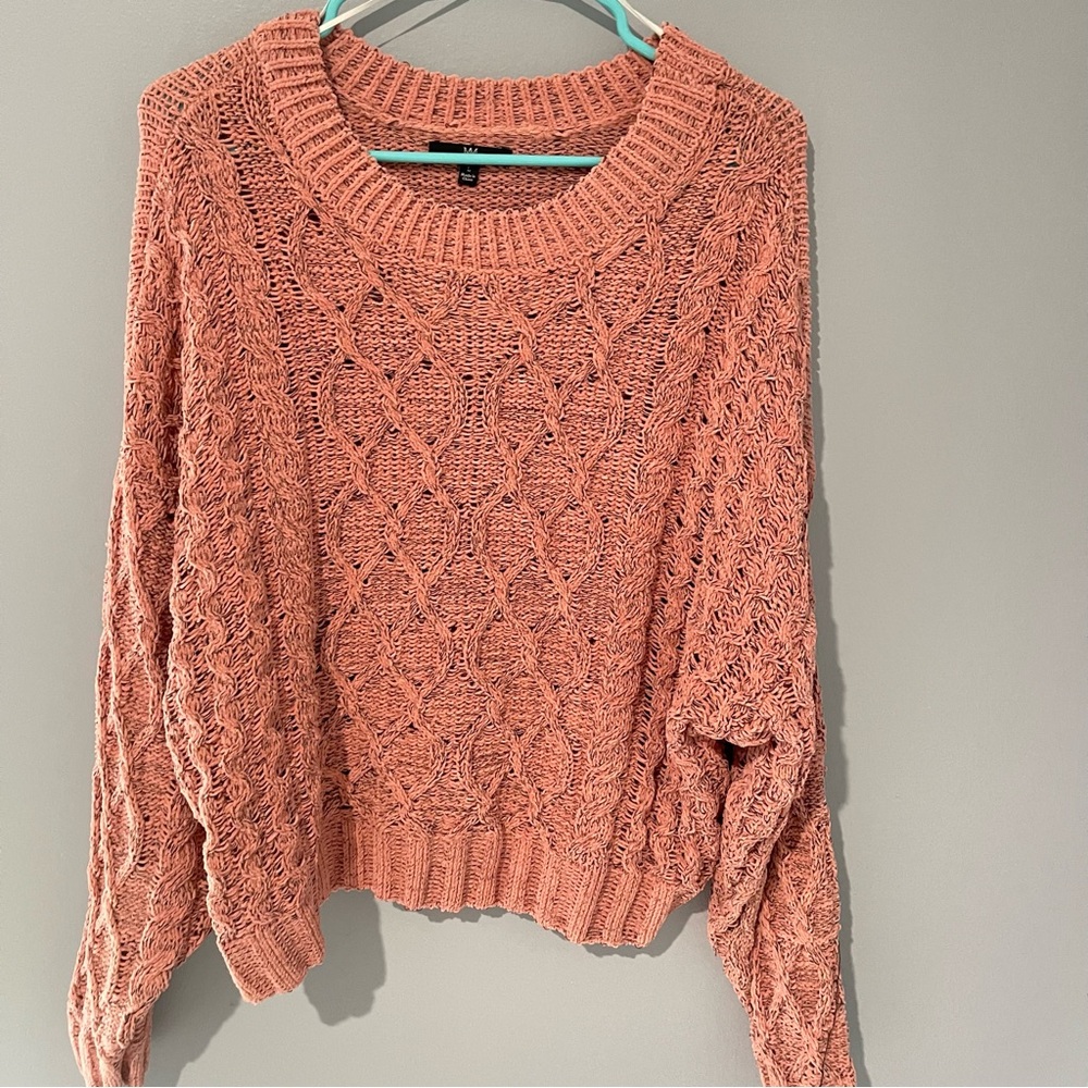 Cozy Knit Women's Sweater - Coral